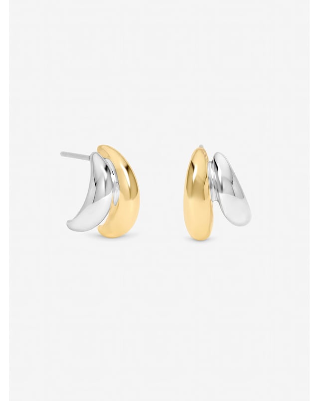 Jon Richard Two Tone Double Row Hoop Earrings