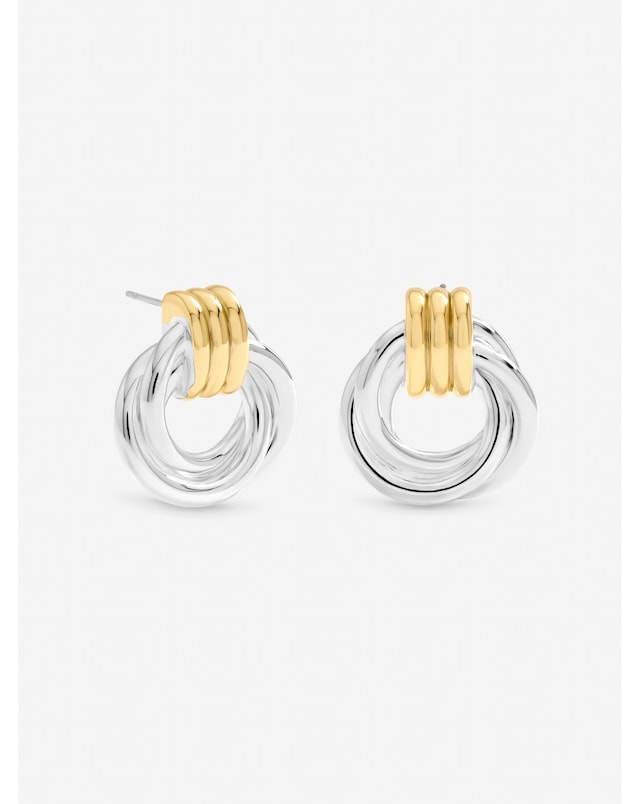 Jon Richard Two Tone Door Knocker Earrings