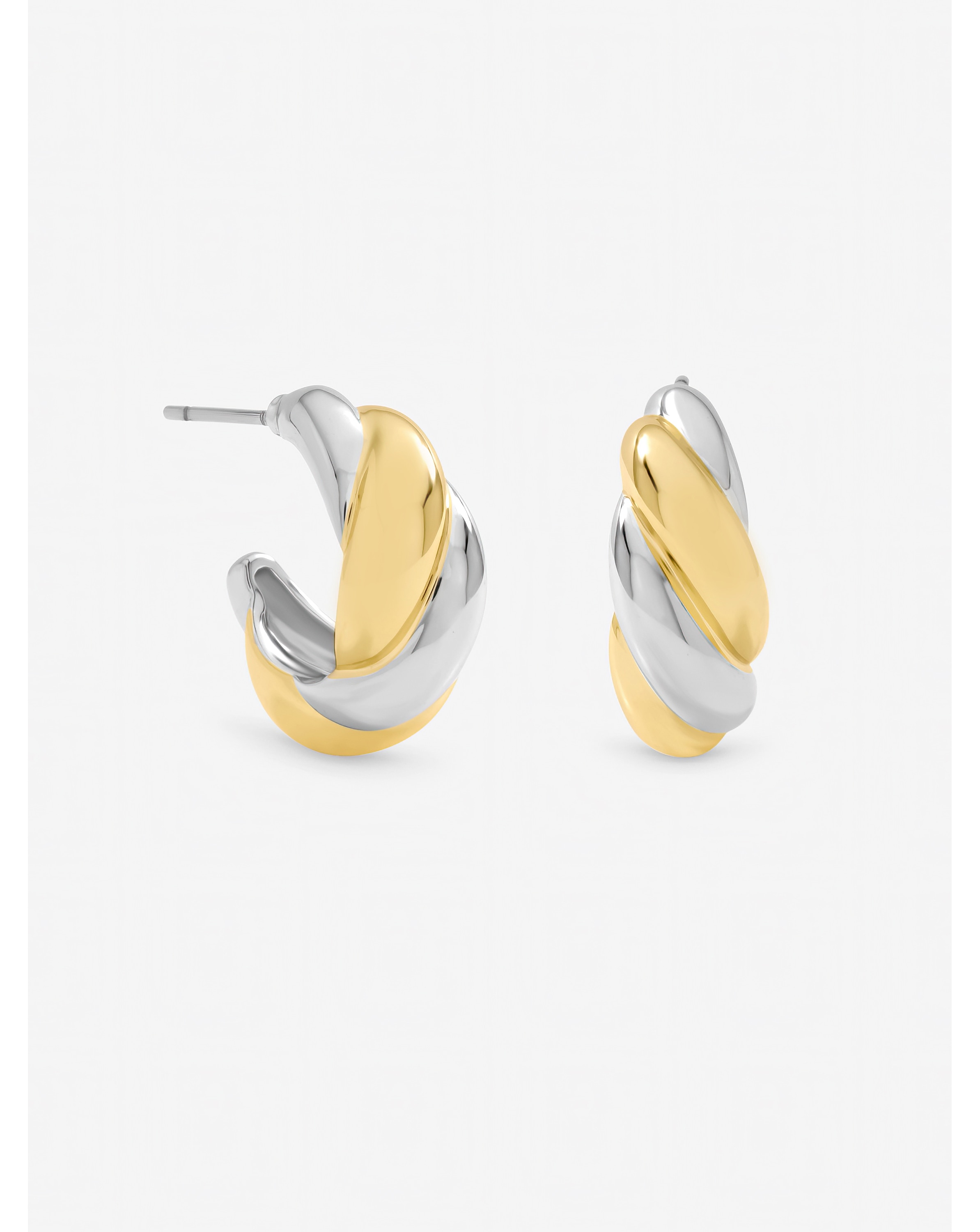 New In - Jon Richard Two Tone Twist Hoop Earrings