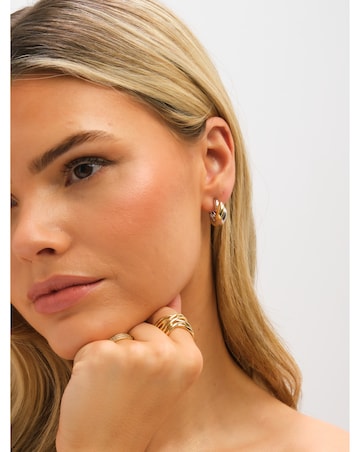 Jon Richard Two Tone Twist Hoop Earrings