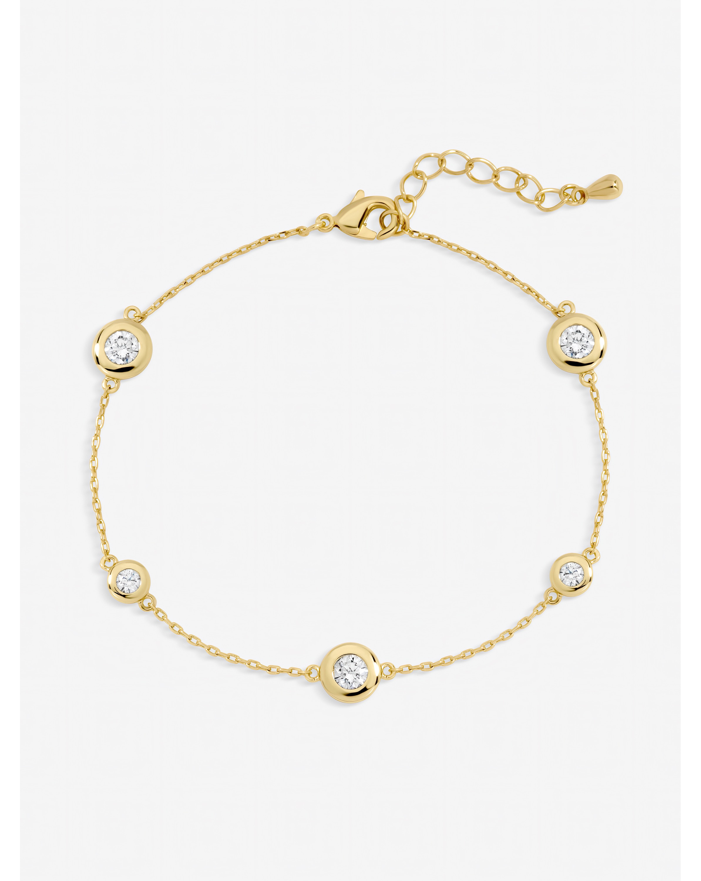 New In - Gold Plated CZ Bezel Bracelet