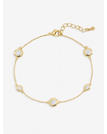 Jon Richard Gold Plated Cubic Zirconia Bezel Bracelet