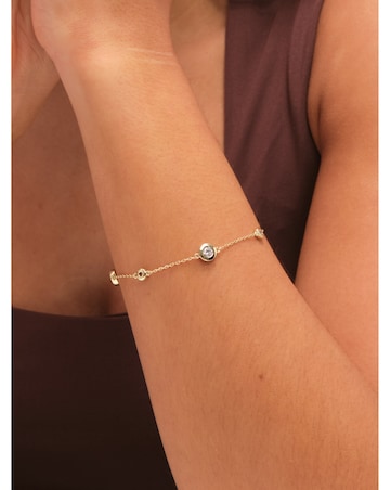 Jon Richard Gold Plated Cubic Zirconia Bezel Bracelet