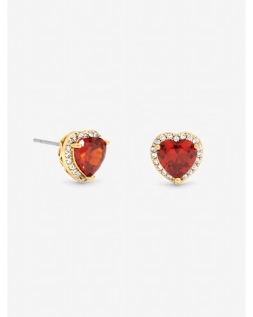 Jon Richard Gold Plated and Red Heart Earrings