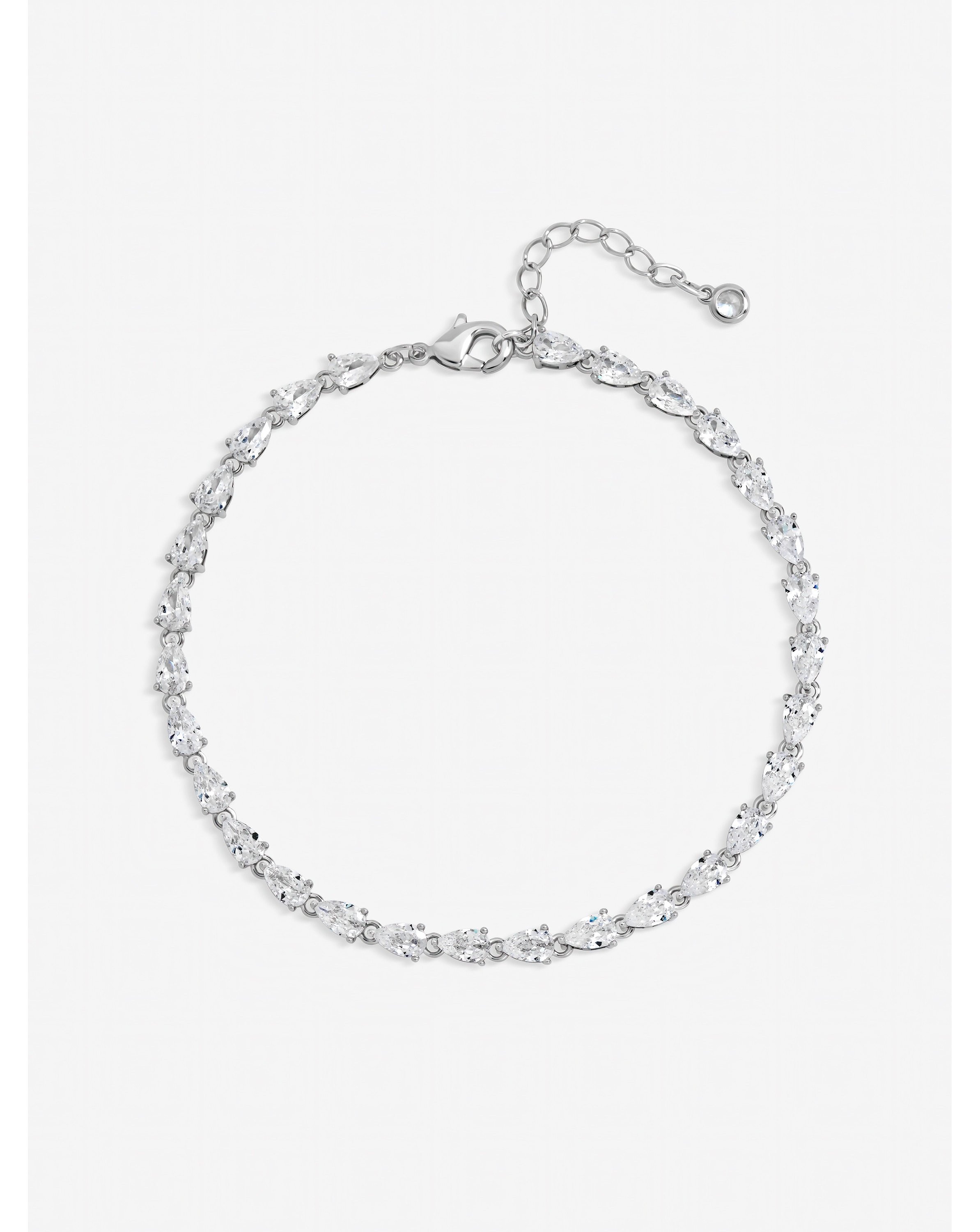 New In - Jon Richard Rhodium Pear Drop Bracelet