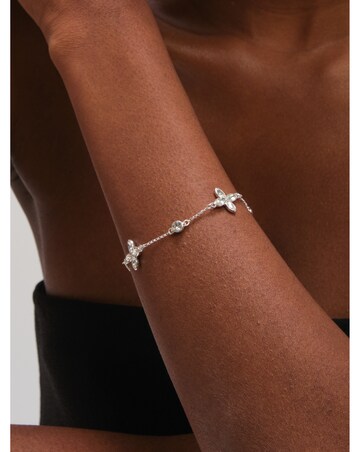 Jon Richard Silver Plated and Crystal Clover Bracelet