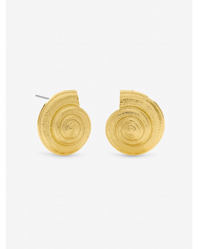 Inicio Gold Plated Statement Shell Earrings - Gift Pouch