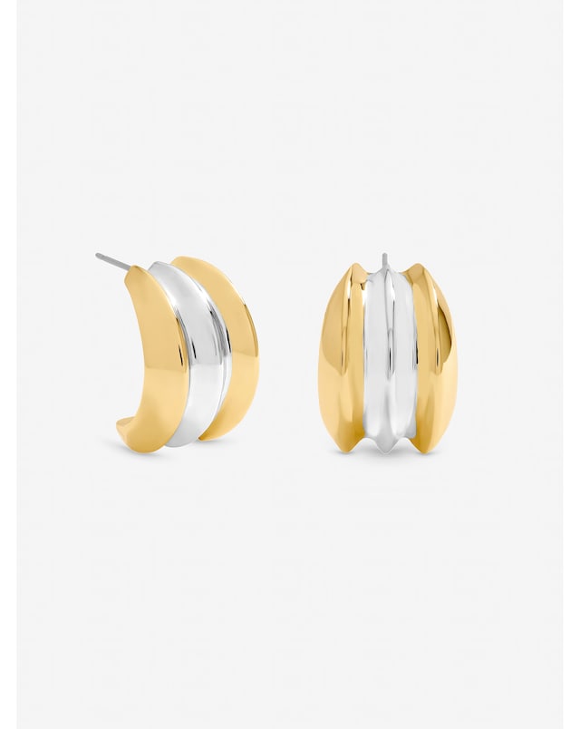 Mood Two Tone Dome Earrings