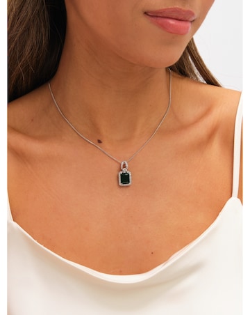 Jon Richard Cubic Zirconia Emerald Perfume Bottle Pendant