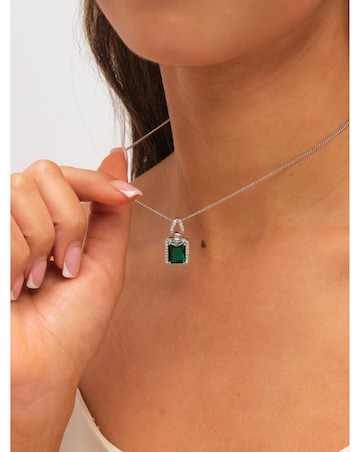 Jon Richard Cubic Zirconia Emerald Perfume Bottle Pendant