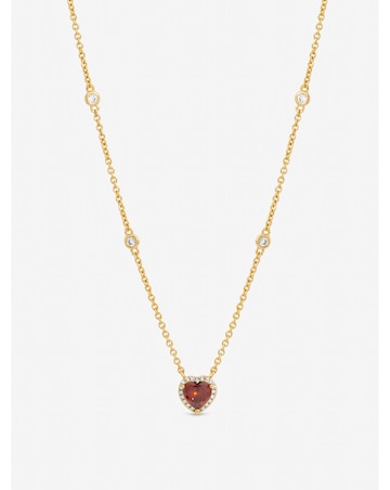 Jon Richard Gold Plated and Red Heart Pendant Necklace