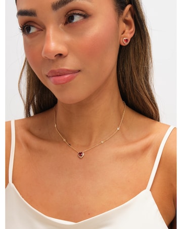 Jon Richard Gold Plated and Red Heart Pendant Necklace