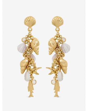 Inicio Gold Plated Droplet Shell Earrings - Gift Pouch