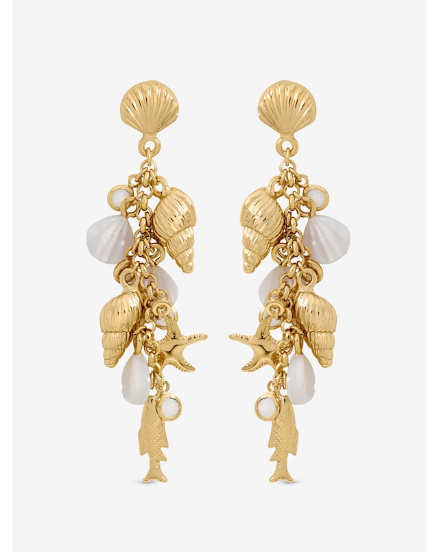 Inicio Gold Plated Droplet Shell Earrings - Gift Pouch