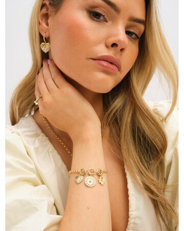 Inicio Gold Plated Multi Charm Bracelet - Gift Pouch