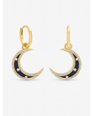 Inicio Gold Plated Lapis Celestial Earrings - Gift Pouch