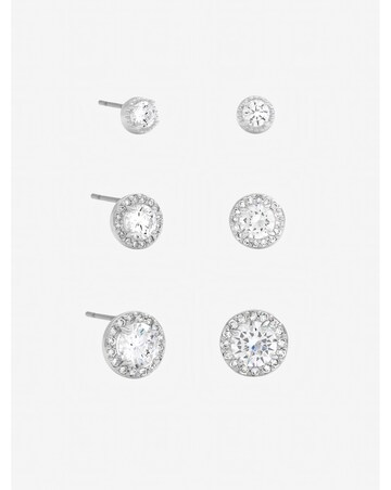 Jon Richard Silver Plated and Crystal Halo Earrings - Multipack