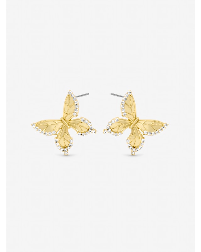 Jon Richard Gold Plated and Crystal Edge Butterfly Clip Earrings