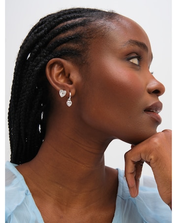 Inicio Sterling Silver Plated Heart Earrings - Pack of 2