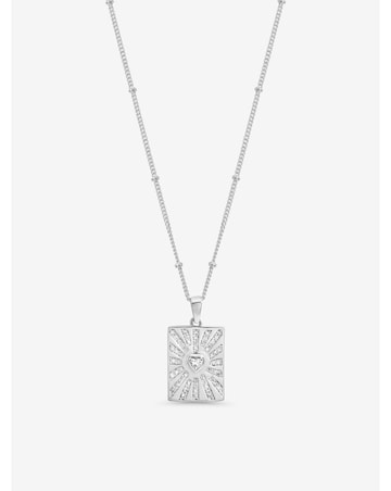 Inicio Sterling Silver Plated Heart Charm Pendant - Gift Pouch