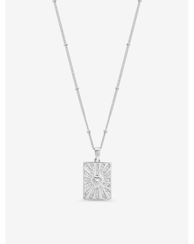 Inicio Sterling Silver Plated Heart Charm Pendant - Gift Pouch
