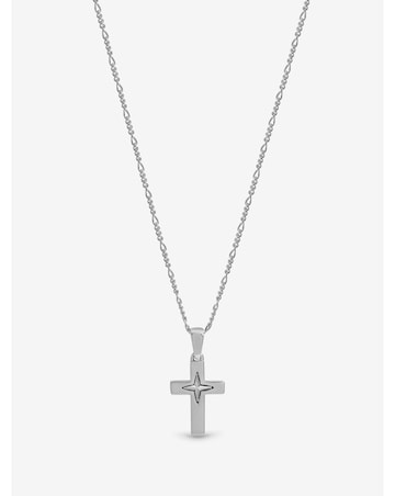 Inicio Sterling Silver Plated Polished Cross Pendant - Gift Pouch