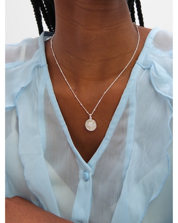 Inicio Sterling Silver Plated Mother Of Pearl Bumblebee Pendant - Gift Pouch