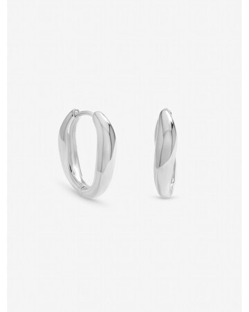 Inicio Sterling Silver Plated Polished Fluid Twist Hoops