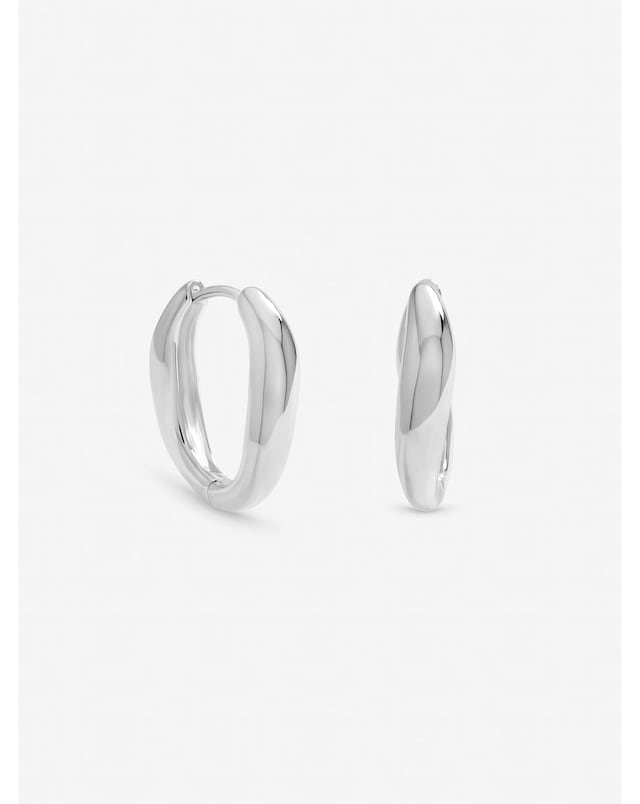 Inicio Sterling Silver Plated Polished Fluid Twist Hoops