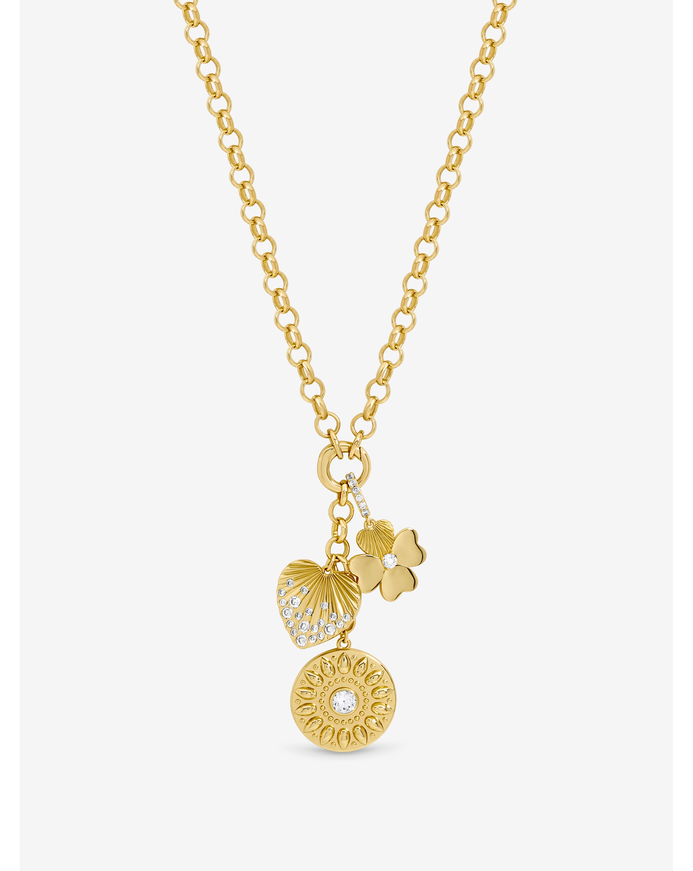 New In - Gold Plated Multi Charm Necklace