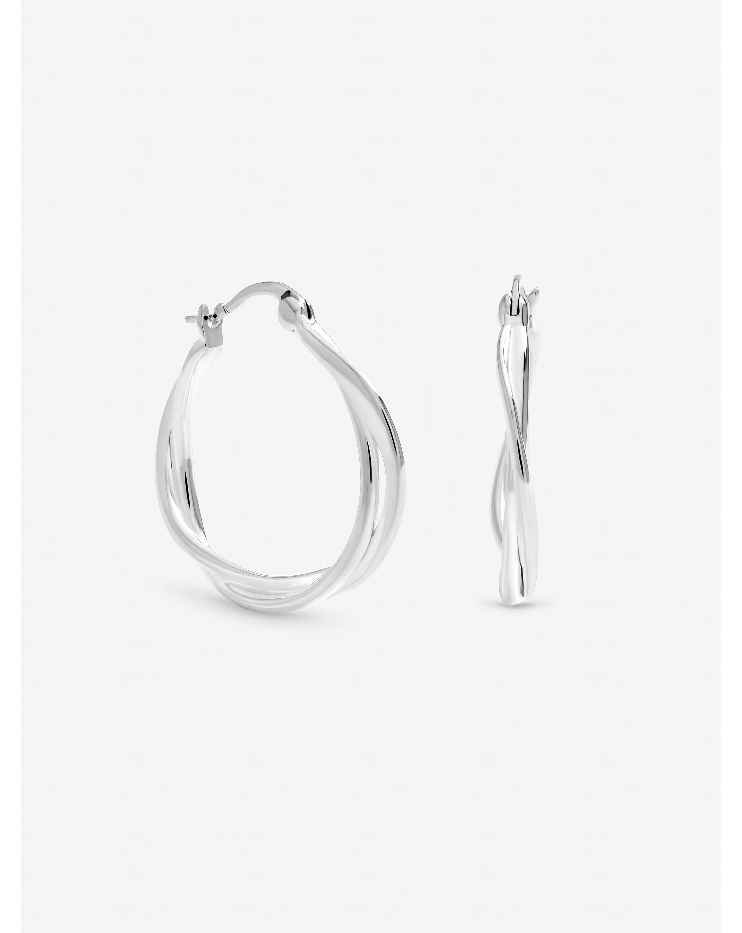 New In - Sterling Silver Plated Twist Hoops
