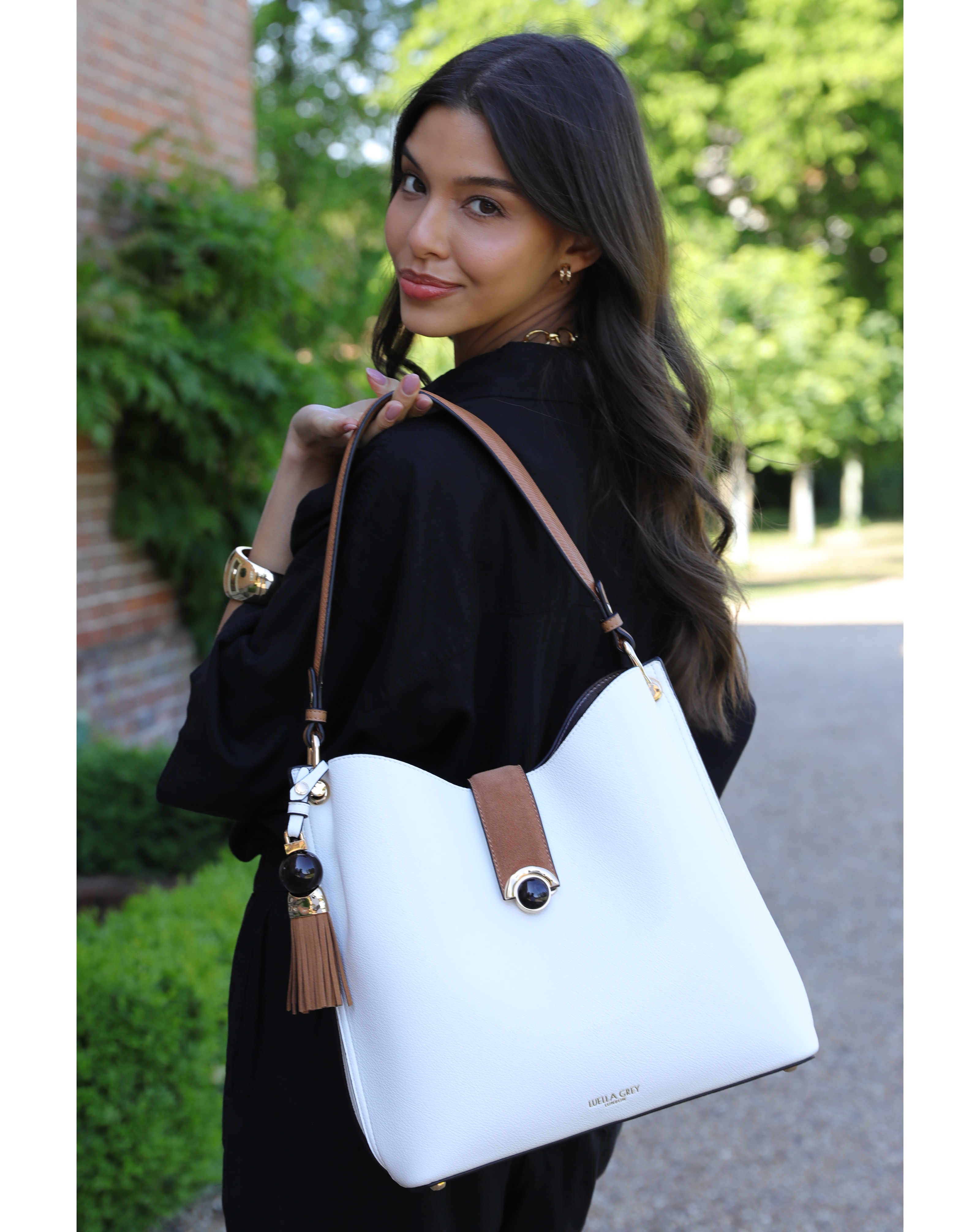 Luella Grey Andrea White Hobo Tote