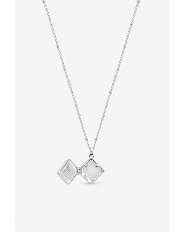 Inicio Sterling Silver Plated Satin Clover Locket - Gift Pouch