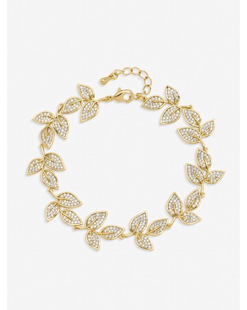 Jon Richard Gold Plated and Cubic Zirconia Leaf Bracelet