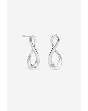 Inicio Sterling Silver Plated Organic Infinity Stud Earrings