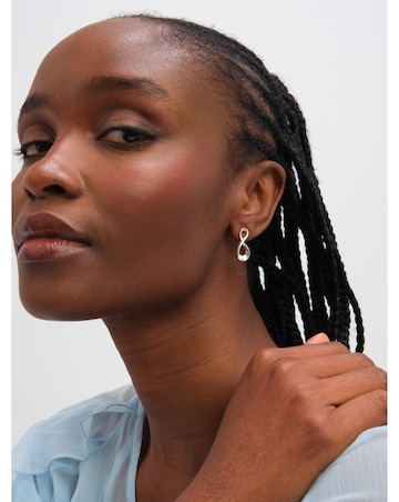 Inicio Sterling Silver Plated Organic Infinity Stud Earrings