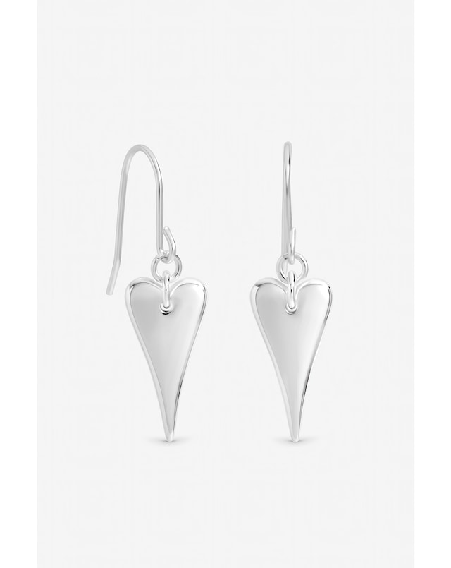 Inicio Sterling Silver Plated Heart Fishhook Earrings