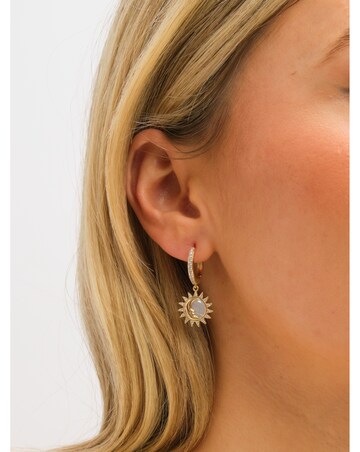 Inicio Gold Plated and Mother of Pearl Sun Earrings - Gift Pouch