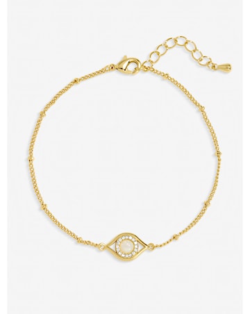 Jon Richard Gold Plated and Mother of Pearl Evil Eye Bracelet