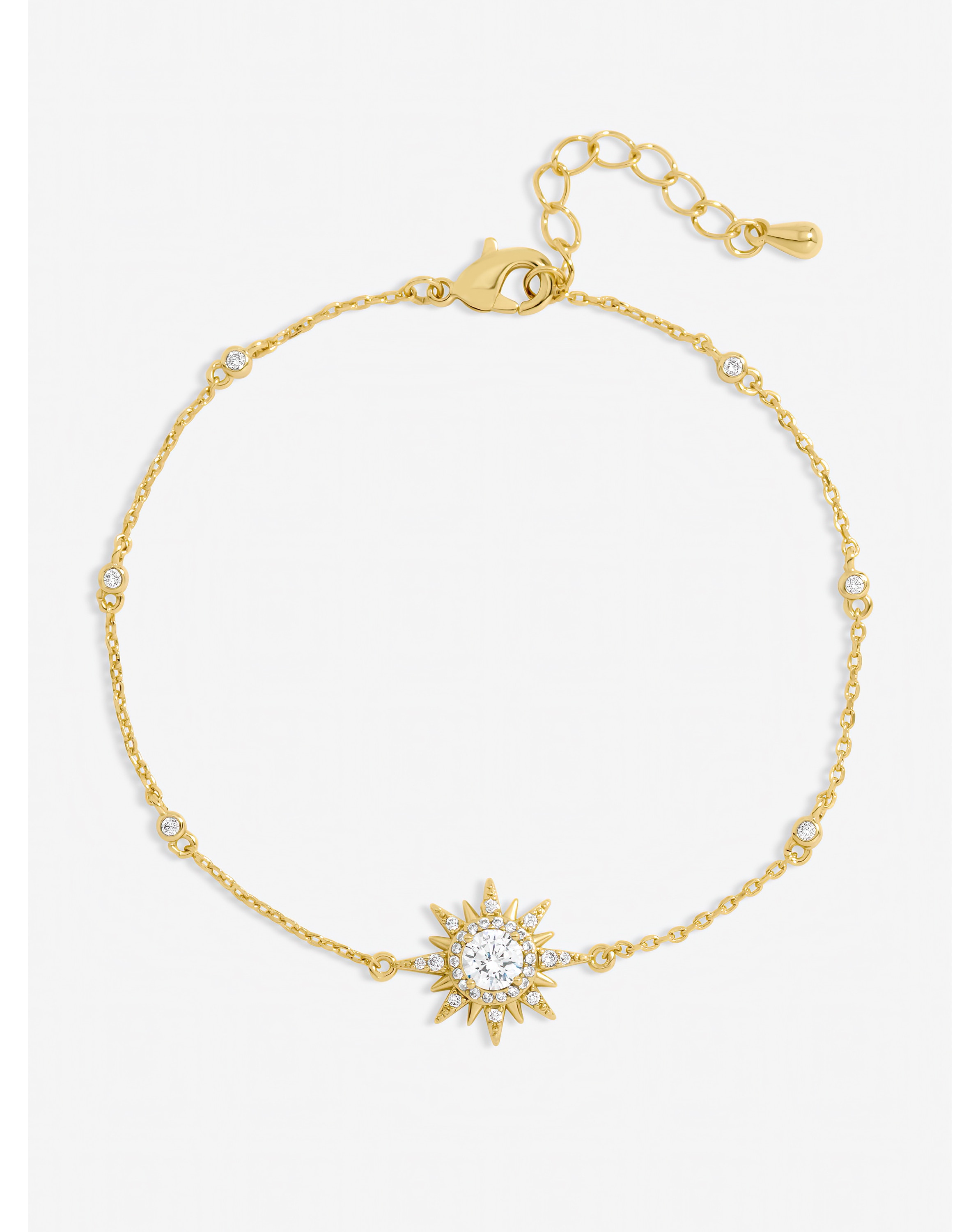 New In - Gold Plated and Pave Starburst Bracelet