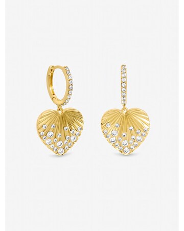 Inicio Gold Plated Heart Charm Earrings - Gift Pouch