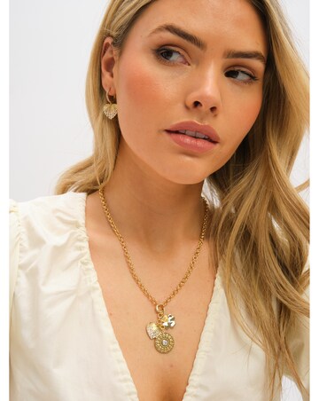 Inicio Gold Plated Heart Charm Earrings - Gift Pouch