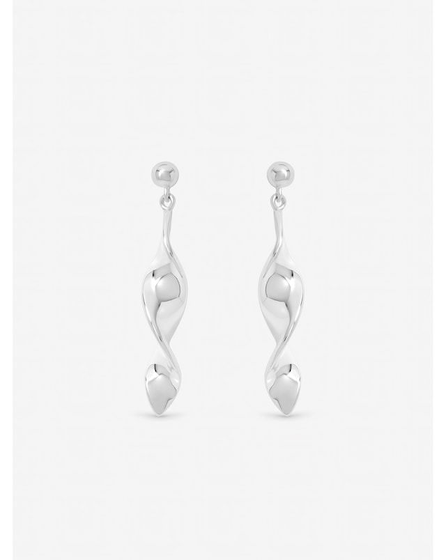 Inicio Sterling Silver Plated Polished Twist Drop Earrings
