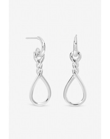 Inicio Sterling Silver Plated Polished Infinity Link Drop Earrings