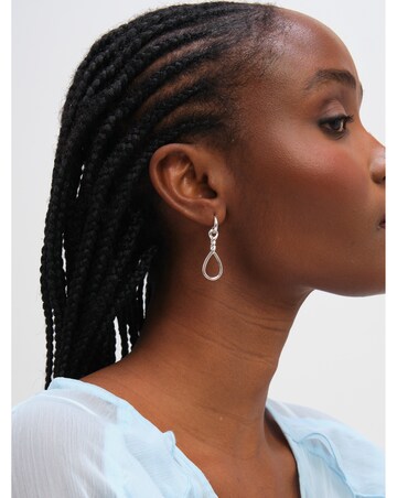 Inicio Sterling Silver Plated Polished Infinity Link Drop Earrings