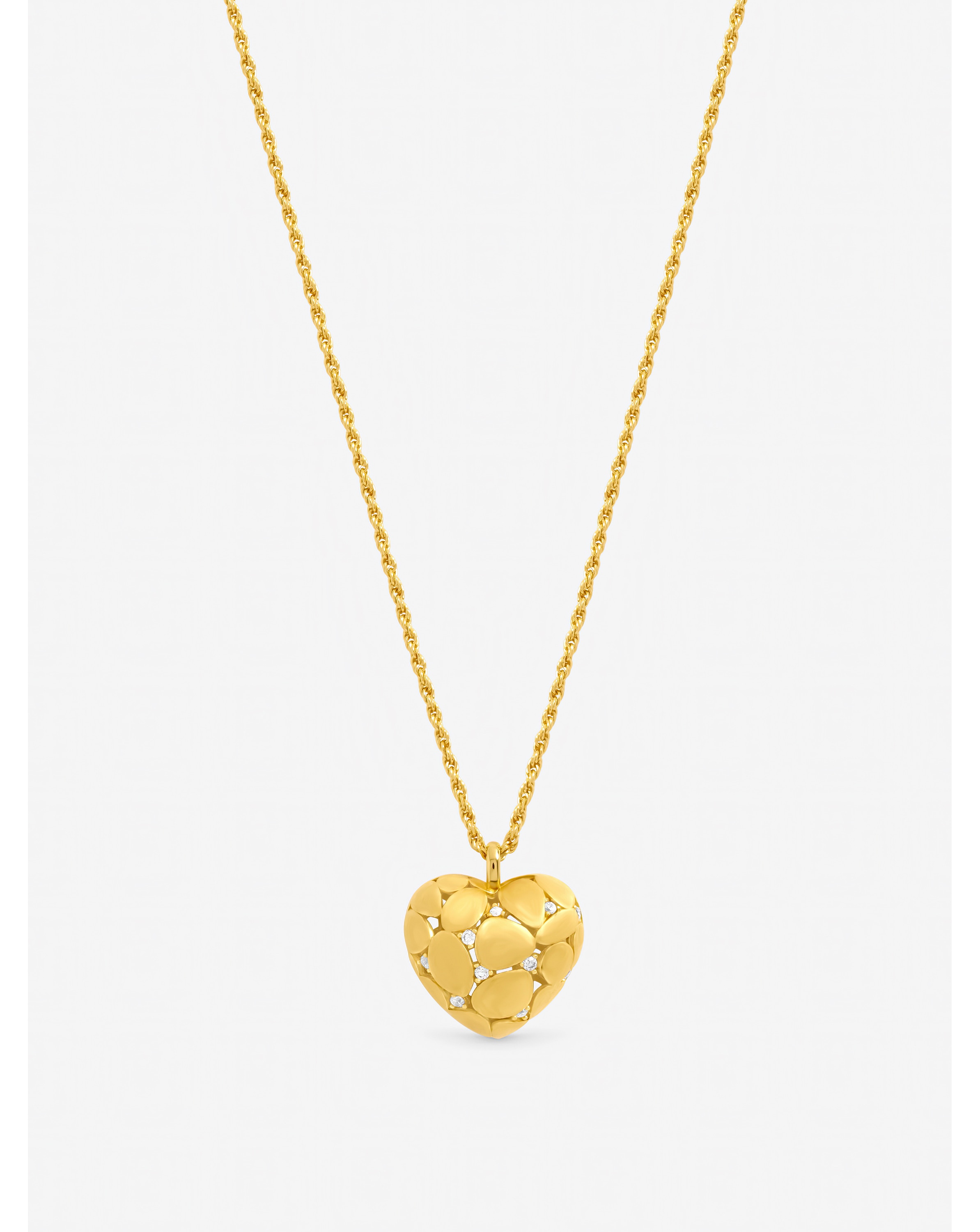 New In - Gold Plated Satin Heart Pendant