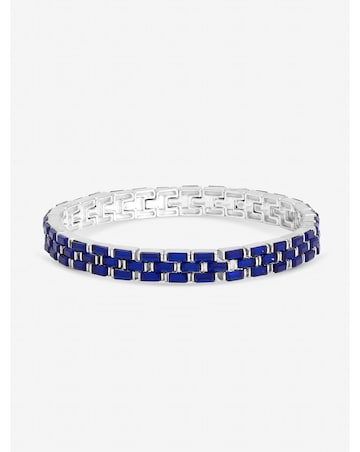 Jon Richard Silver Plated and Sapphire Chain Stretch Bracelet