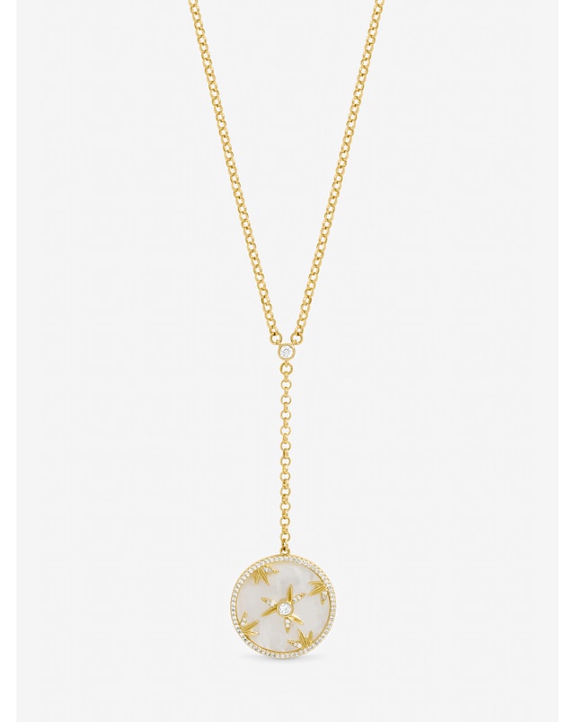 Jon Richard Gold Plated and Mother of Pearl Fan Pendant