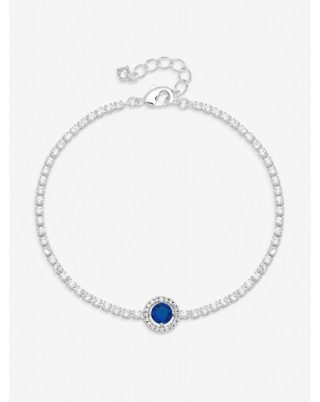 Jon Richard Silver Plated and Sapphire Crystal Stone Bracelet