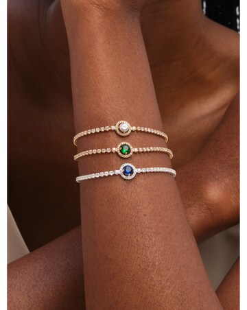 Jon Richard Silver Plated and Sapphire Crystal Stone Bracelet